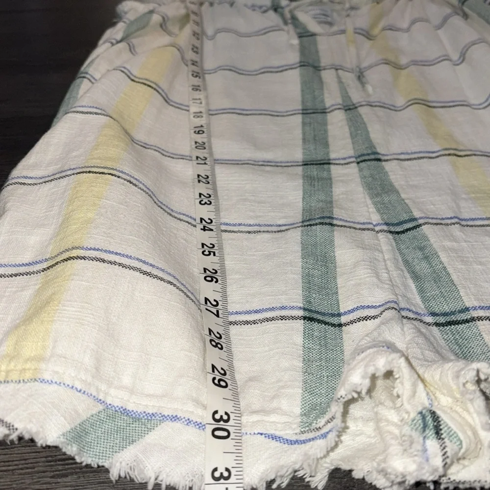 Urban Outfitters Plaid Tie Front Cotton Romper Size Medium White/Green/Yellow - Picture 9 of 12